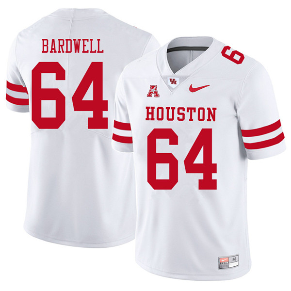 2018 Men #64 Dennis Bardwell Houston Cougars College Football Jerseys Sale-White